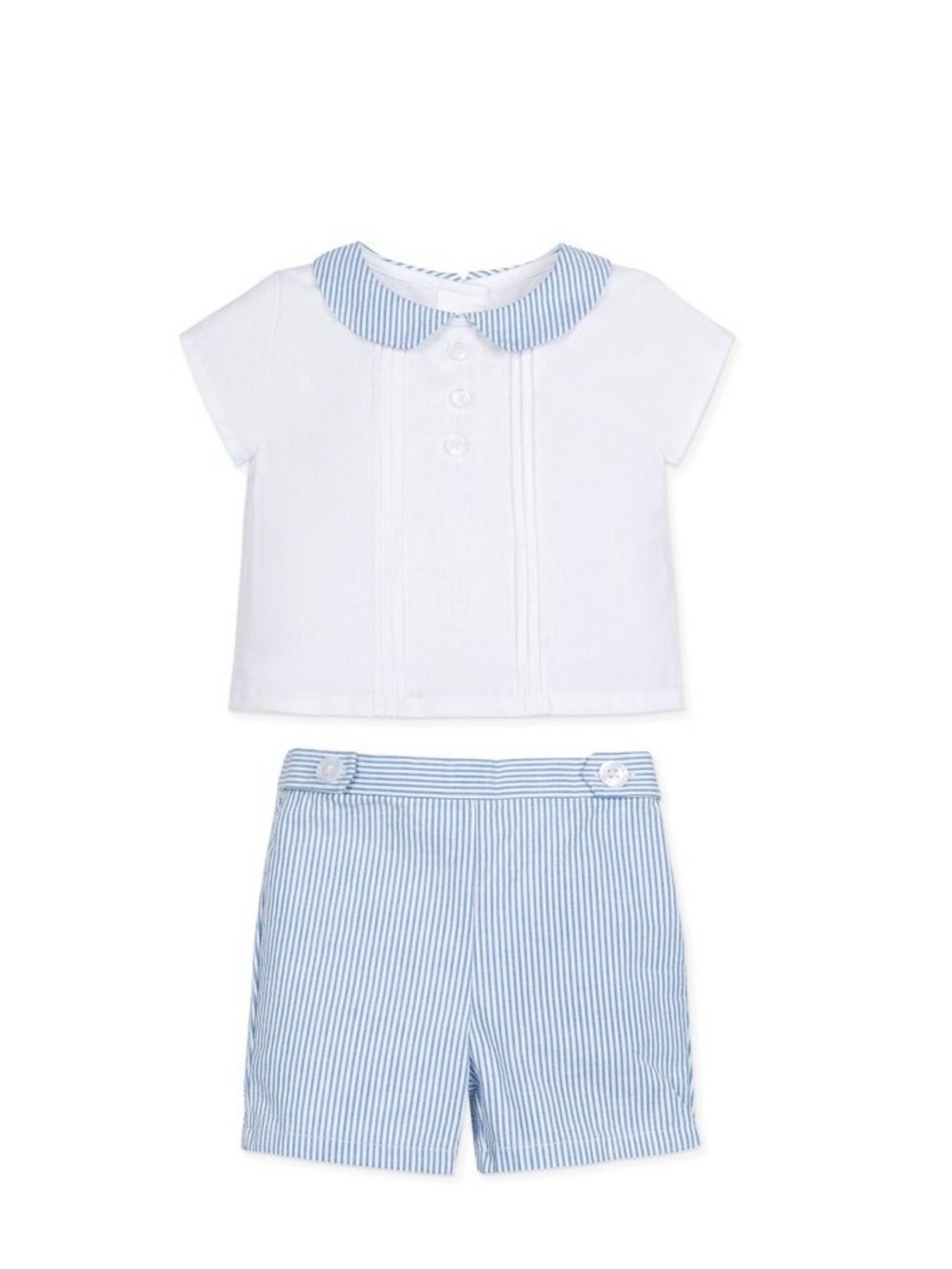 Hope & Henry Layette Baby Boy Peter Pan Shirt and Short 2-Piece Set, Infant, 0-3